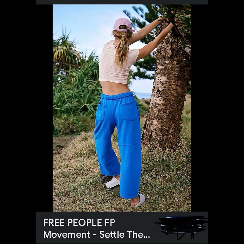 Free People Movement Blue Wide-Leg Sweatpants